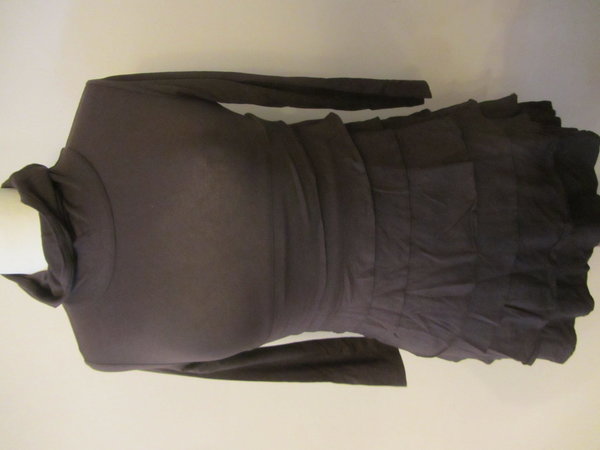 Bruine jurk met stroken en een kol van Elsy maat 164