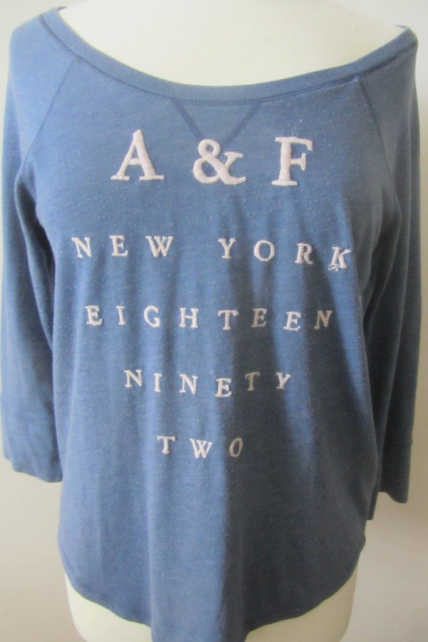 Blauw shirt van Abercrombie&Fitch maat XS