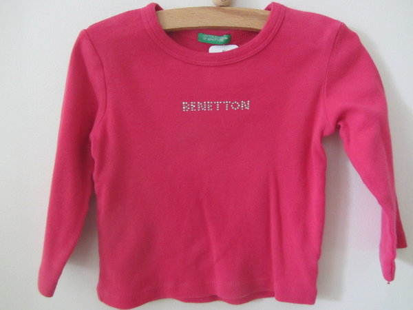 Roze shirtje van Benetton maat 80